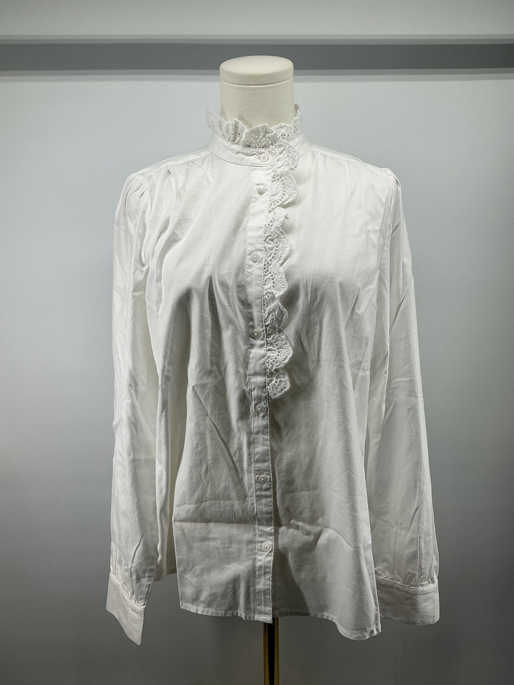 100% Organic Cotton Lace Ruffle Blouse
